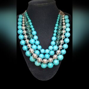 Vtg. Layered Bubbles Necklace and Earrings Set